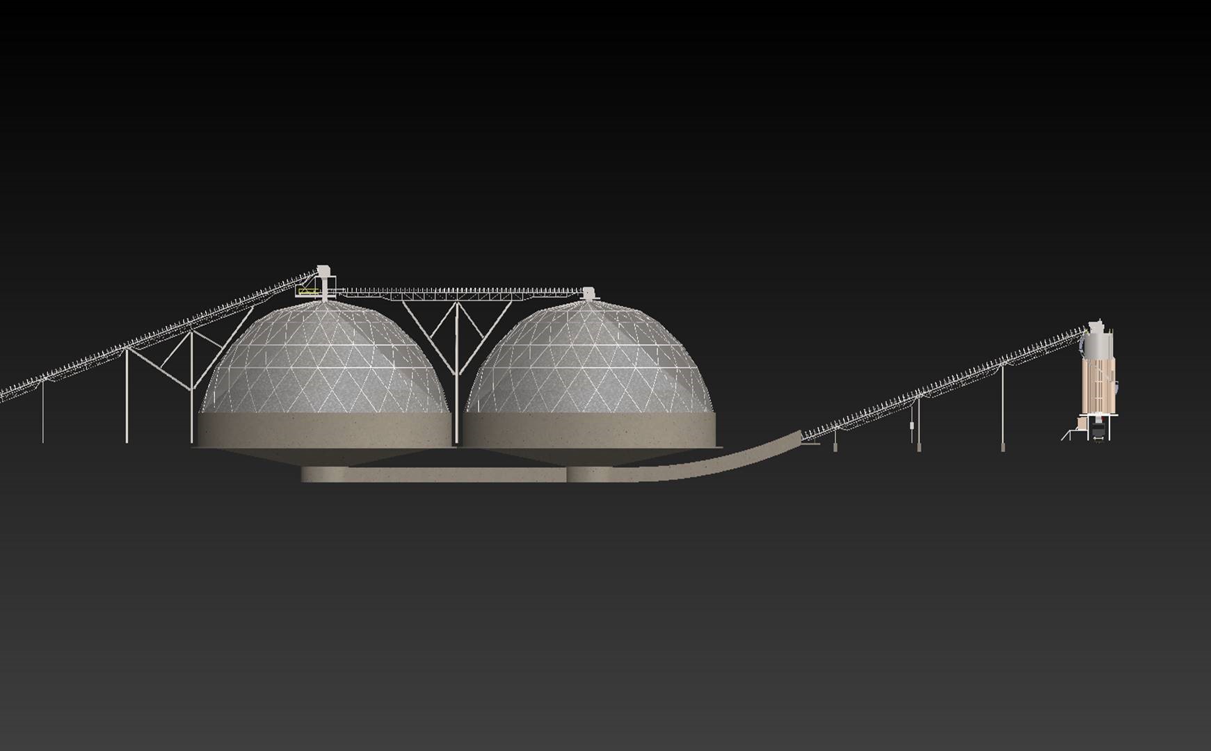 Possible Layout Elevation of a Walker Reclaimer feeding a Precision Loading System